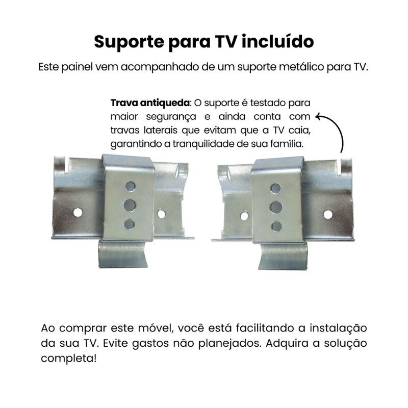Painel Monza 1,35m Cinamomo/Off para TV até 55" - Artely - Imagem 5