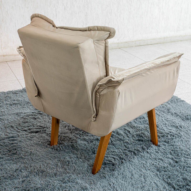 Poltrona Marlete Veludo Bege - Imagem 7