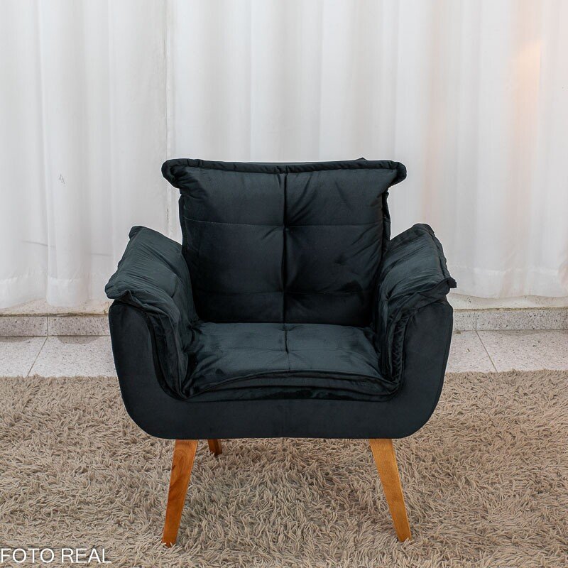 Poltrona Marlete Veludo Preto - Imagem 3