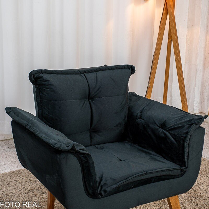 Poltrona Marlete Veludo Preto - Imagem 4