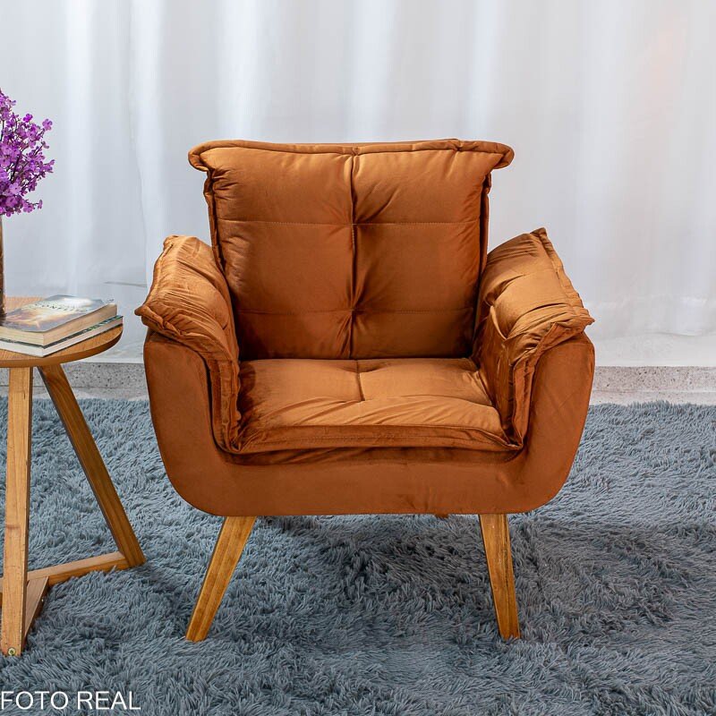 Poltrona Marlete Veludo Terracota - Imagem 3