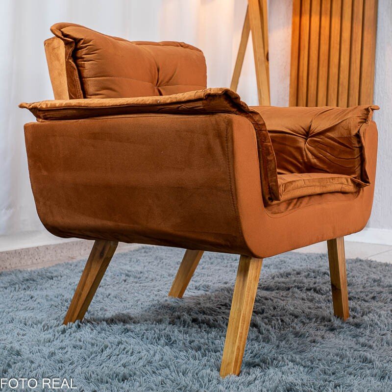 Poltrona Marlete Veludo Terracota - Imagem 6