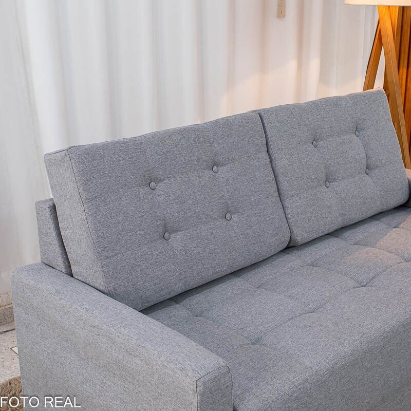 Sofá 3 Lugares Living Áustria Linho Cinza A59 - 1,70m - Imagem 3